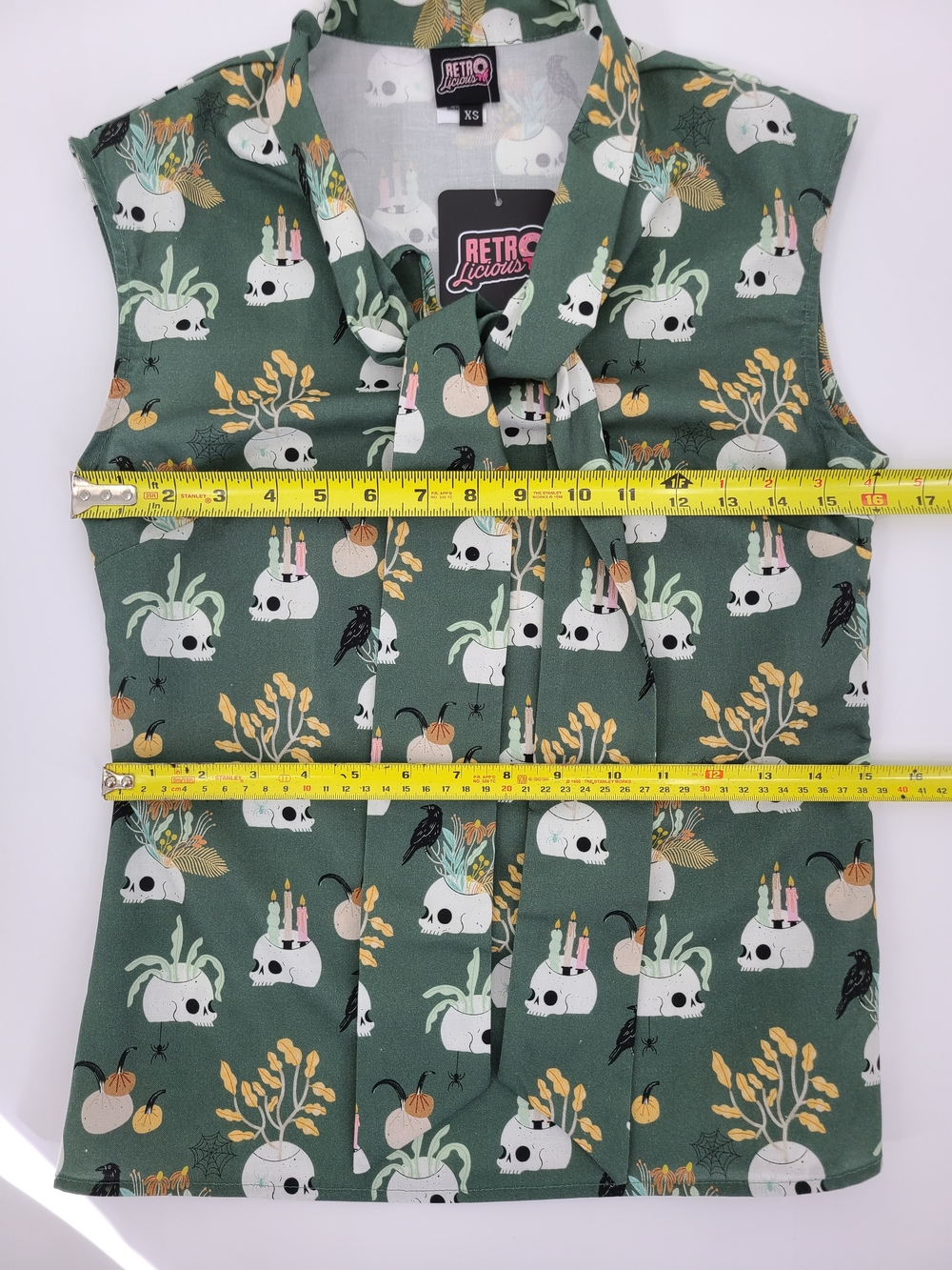 Retrolicious 100% Cotton Skull Candle Blouse And Mini Skirt Set Size XS - Picture 10 of 16